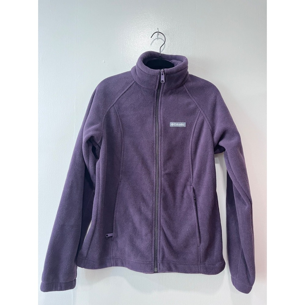 Columbia Womens Full-Zip Fleece Jacket Medium Purple Polyester